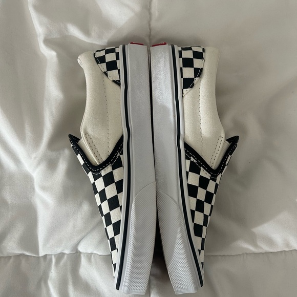 Vans Kids Black and White Checkered Slip-On Sneakers - Picture 5 of 6